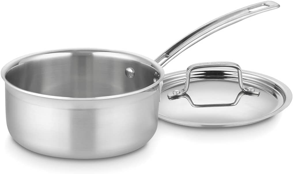 Cuisinart Multiclad Pro 1.5 Quart Triple Ply Stainless Steel Saucepan with Lid (MCP19-16N) – Oven & Dishwasher Safe