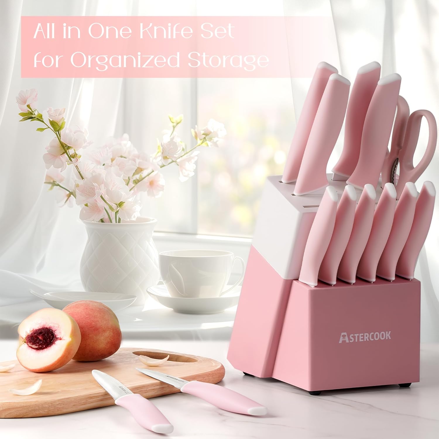 Best Astercook 15-Piece Knife Set with Built-In Sharpener for Modern Kitchens